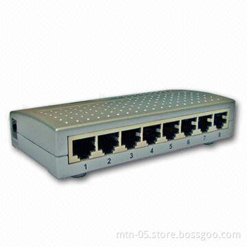Network Switch with 8/10/100MB Automatic-negotiation Ports, Automatic Learning and Update